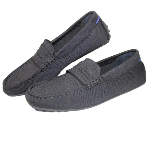 Rothy's The Driving Loafer Men Sz 12 Navy Blue Knit Fabric Slip On Casual - Picture 1 of 8